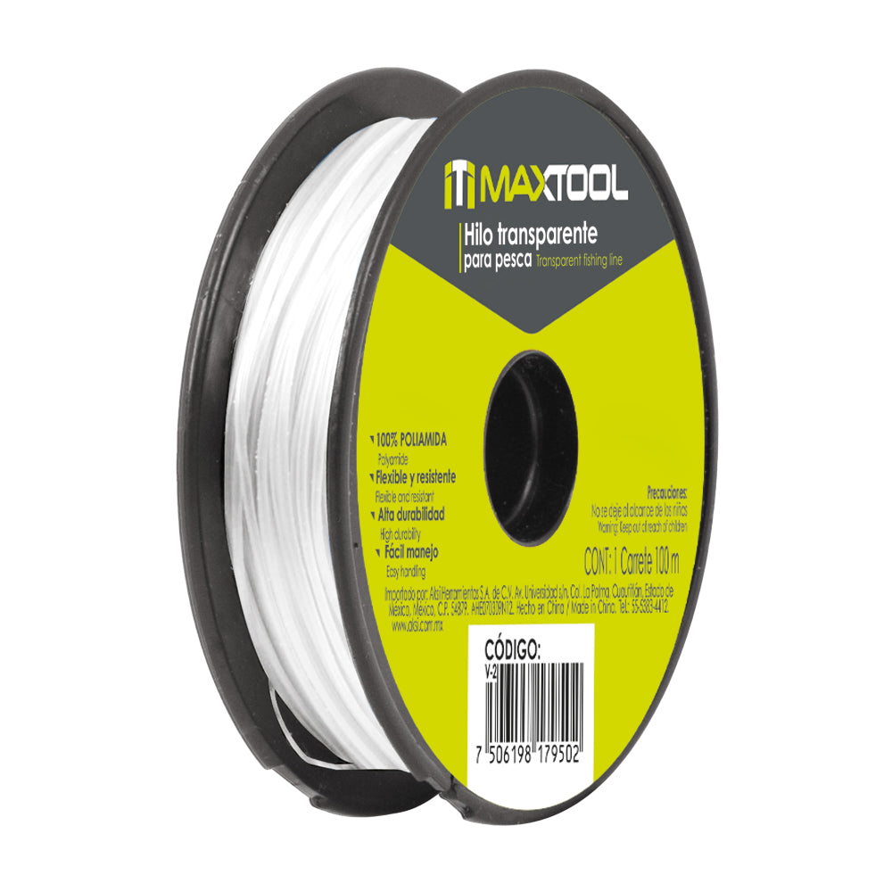 Hilo de Nylon para pesca 0.30 mm transparente, 100m Maxtool