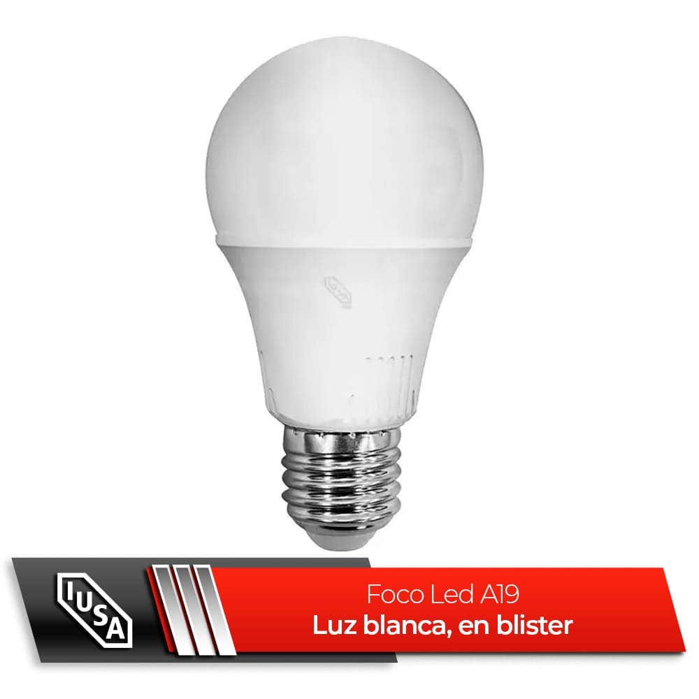 Foco LED A19 en tripack, luz blanca 9 W, IUSA