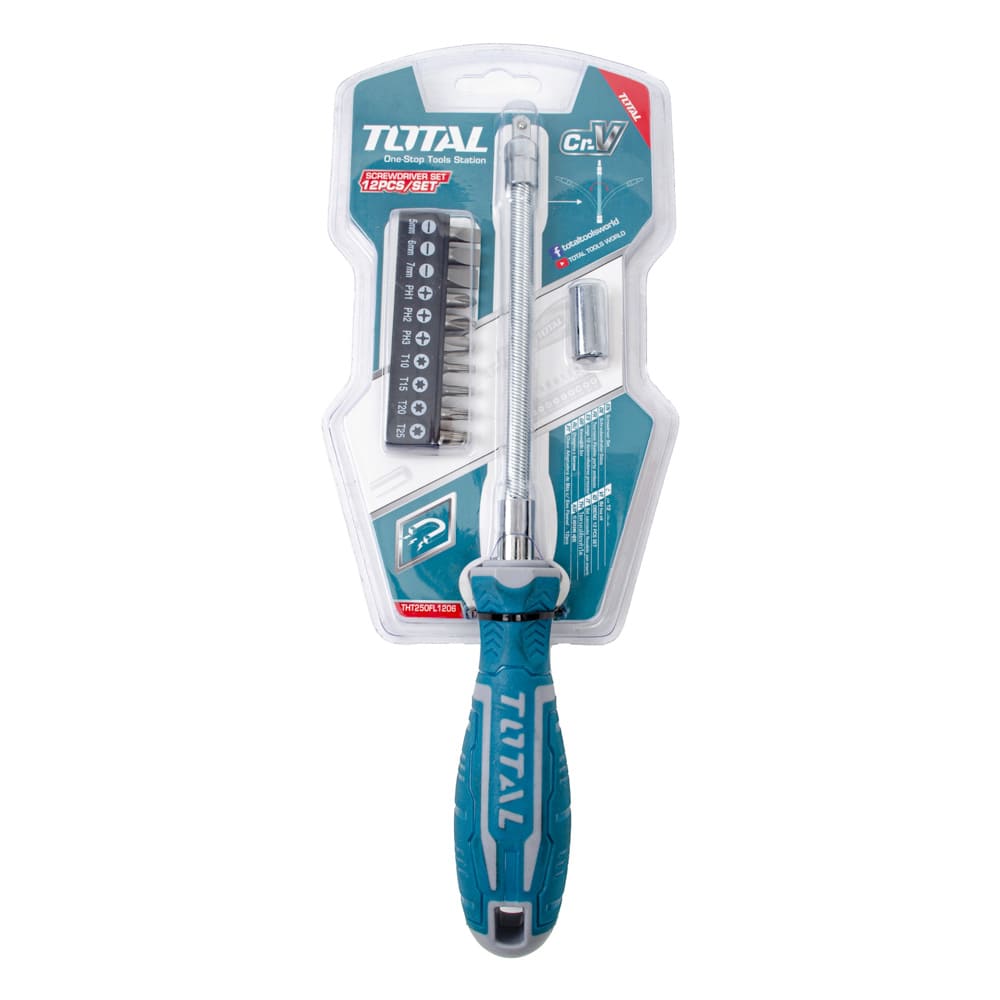 Juego de desarmador flexible, total con 12 piezas