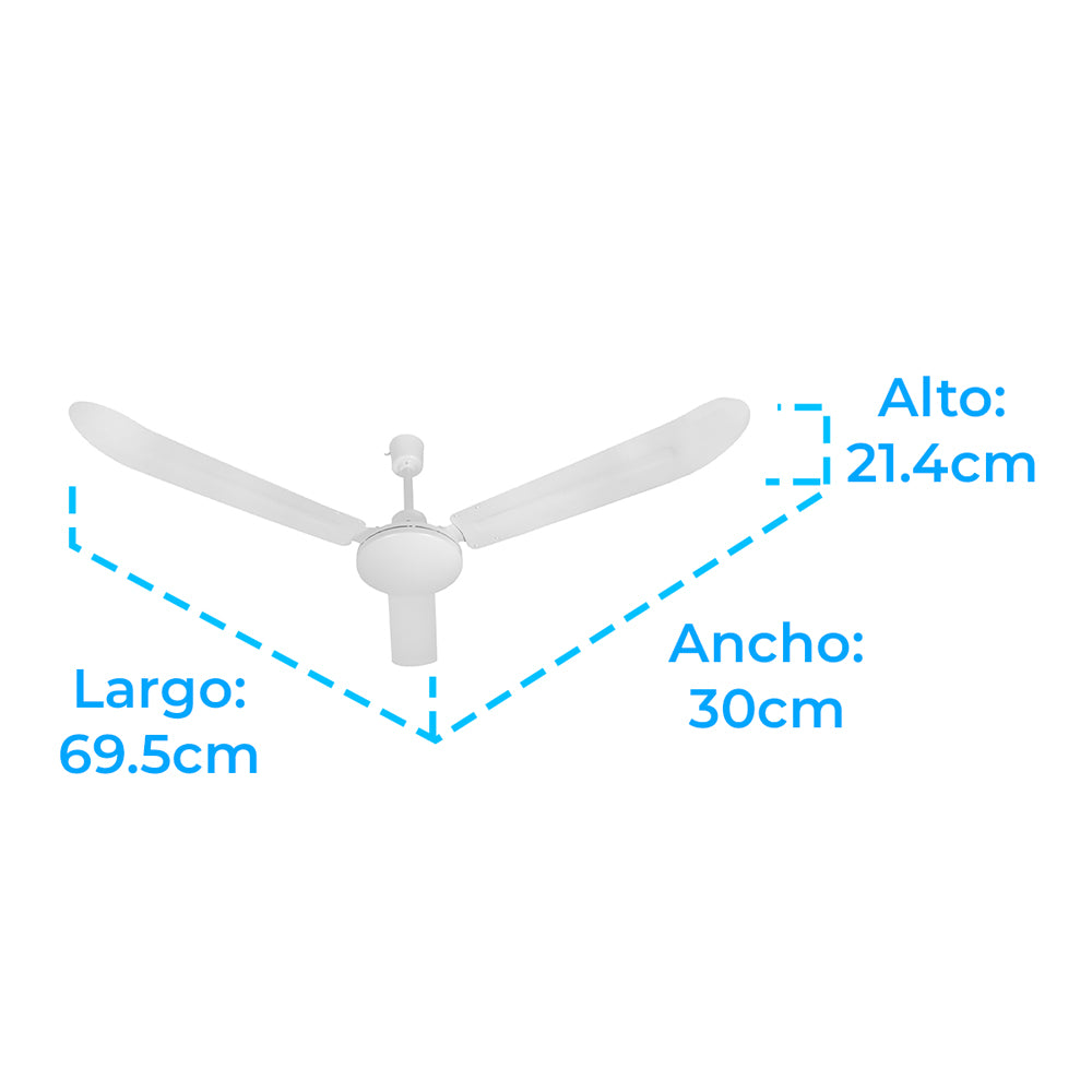 VENTILADOR DE TECHO METAL CEJA BCO 56" 64W 5 VELOCIDADES IUSA