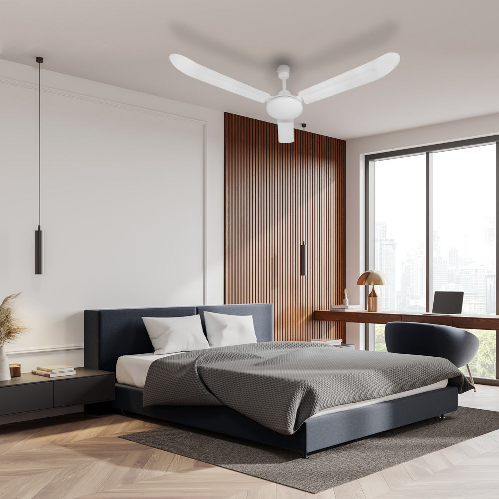 VENTILADOR DE TECHO METAL CEJA BCO 56" 64W 5 VELOCIDADES IUSA