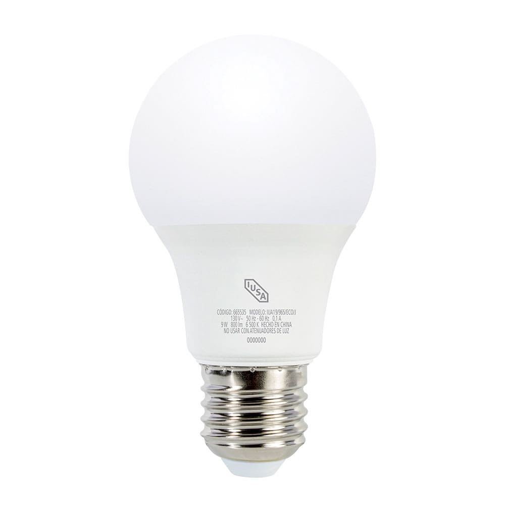 Lámpara LED A19 ECO 9 W luz blanca IUSA