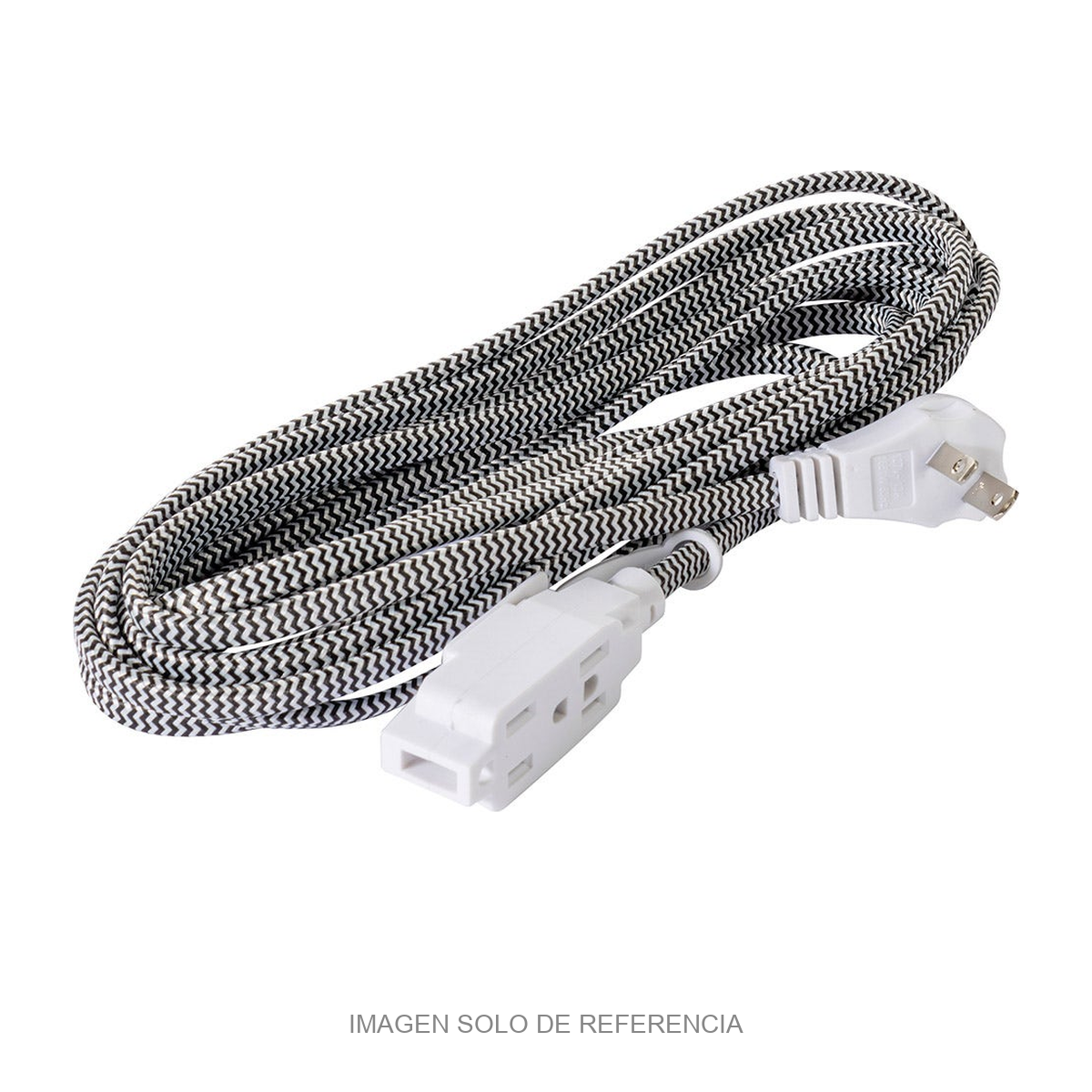 Extensión eléctrica tejida negro/blanco IUSA 3 m