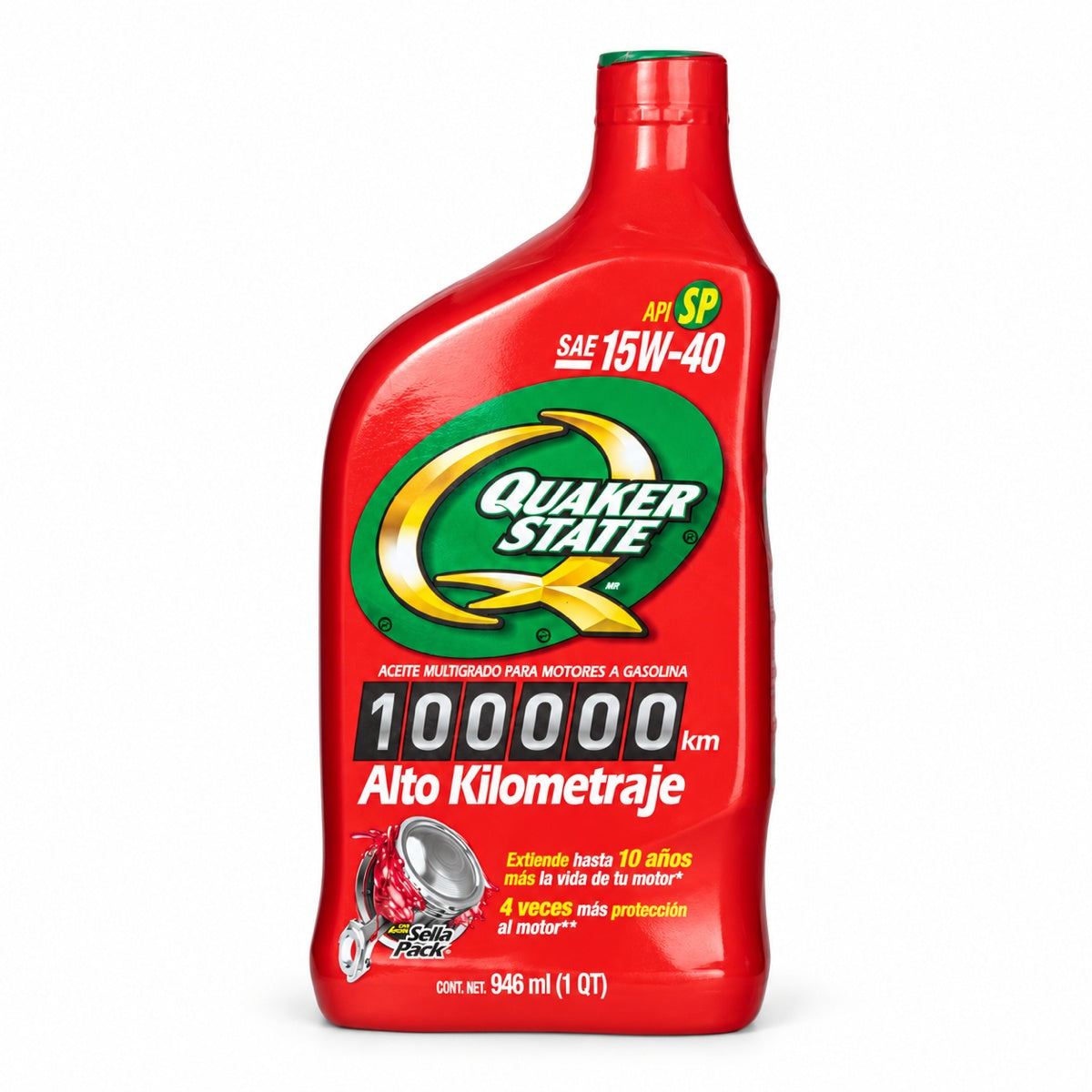Aceite Quaker State Alto Kilometraje SAE 15W-40, 946 ml