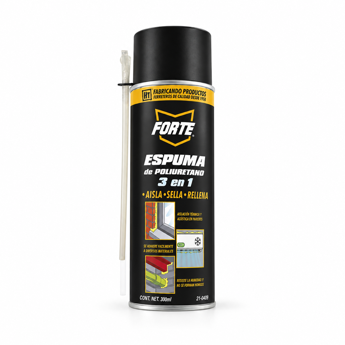 Espuma expansiva de poliuretano Forte Hecort — 300 ml