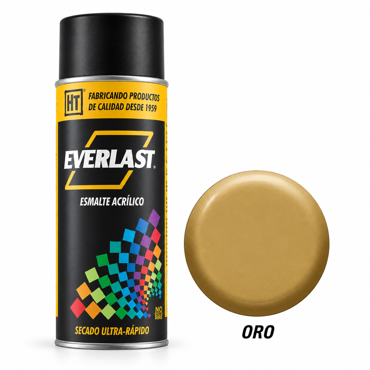 Pintura acrílica en aerosol Everlast Hecort — Oro
