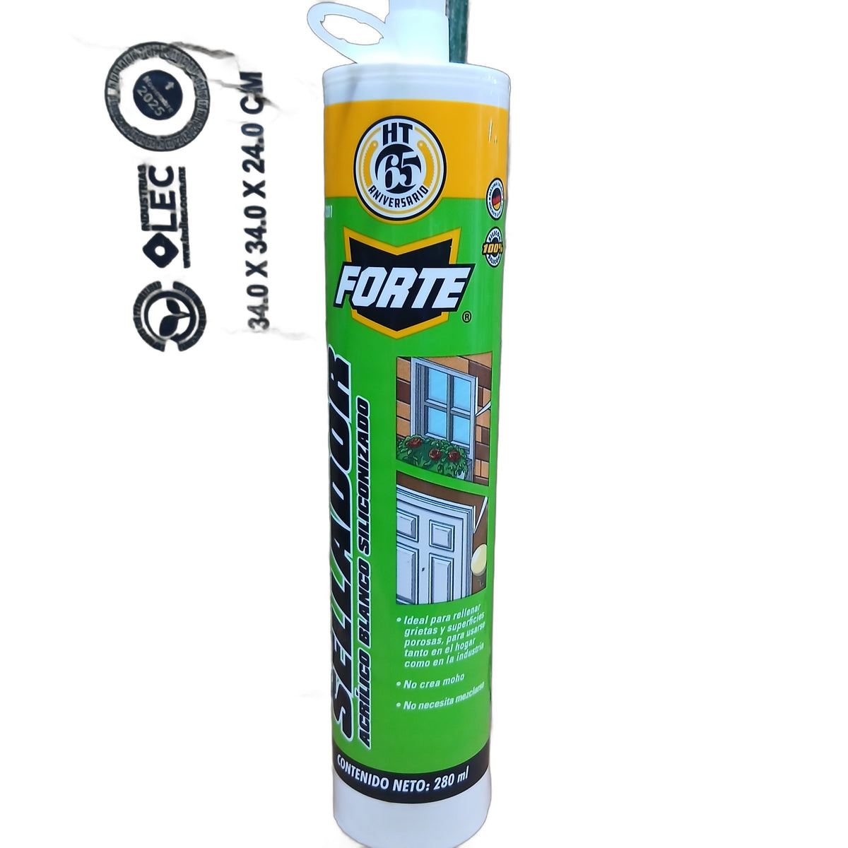 Sellador acrílico blanco Forte Hecort, 280 ml — 280 ml