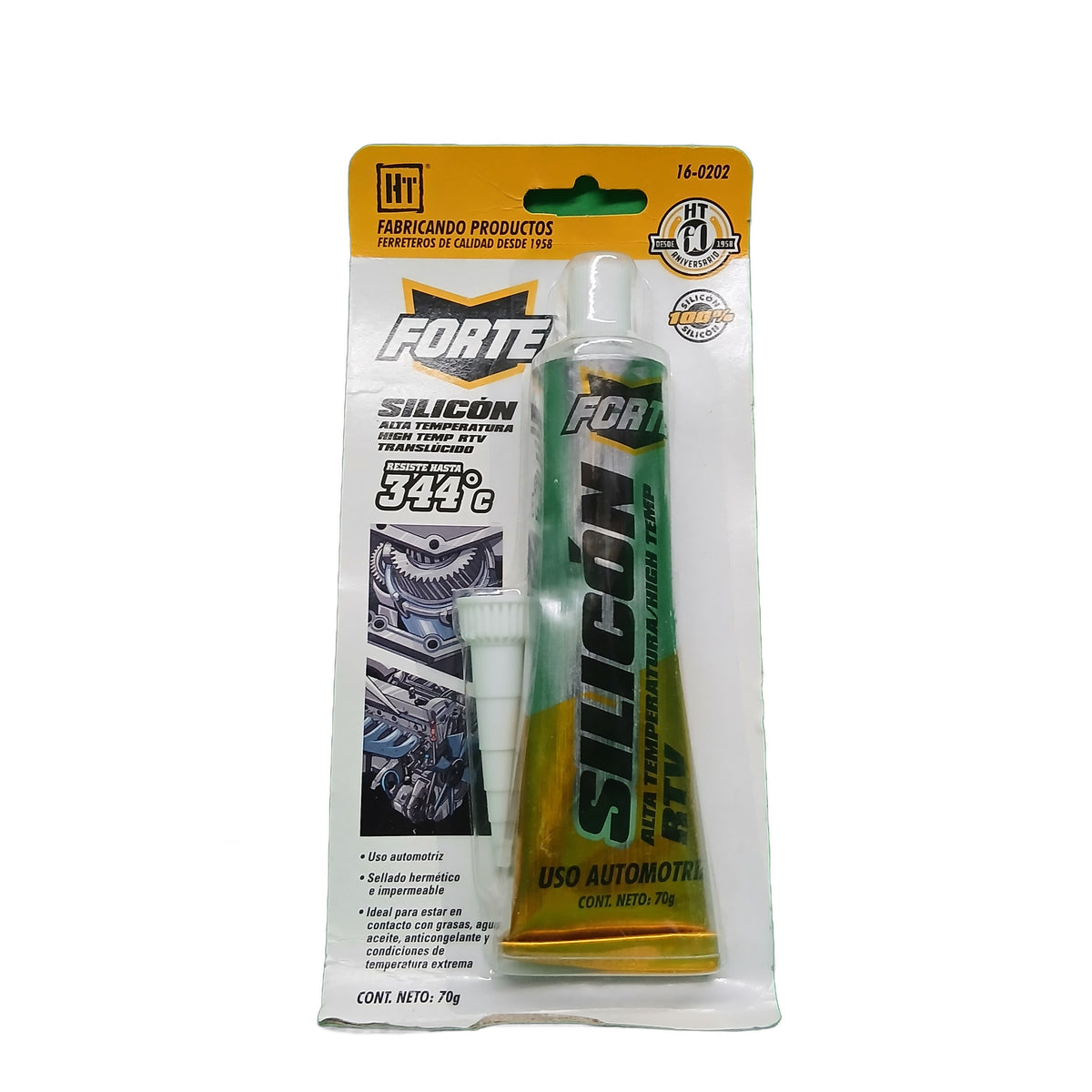 SILICON ALTA TEMPERATURA TRASLUCIDO 70GRS HT FORTE Hecort