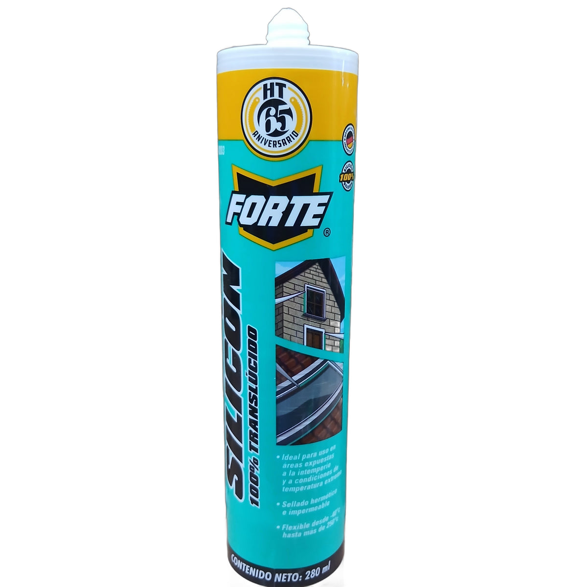 Silicón 100% translúcido Forte Hecort — 280 ml