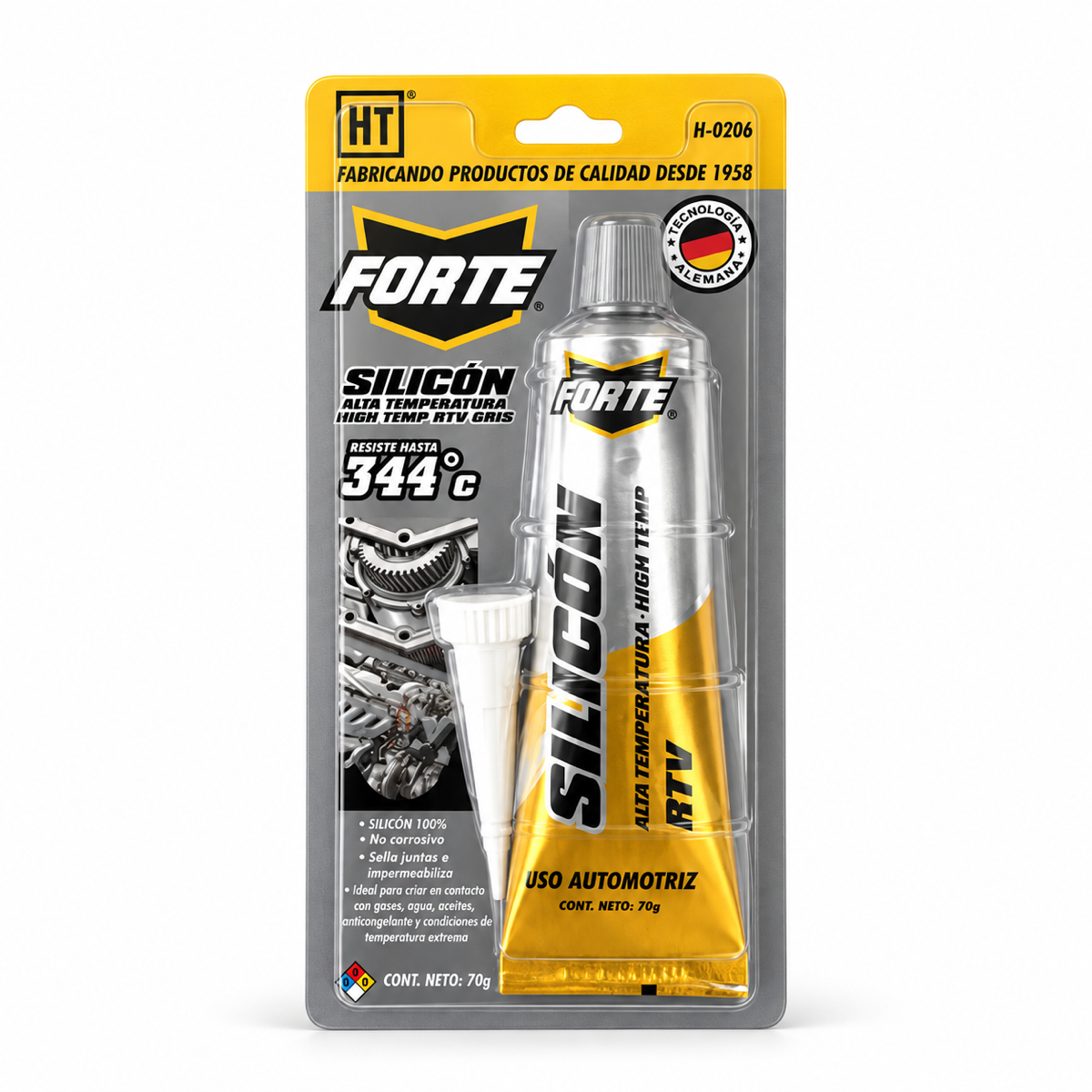 SILICON ALTA TEMPERATURA GRIS 70 GRS HT FORTE Hecort
