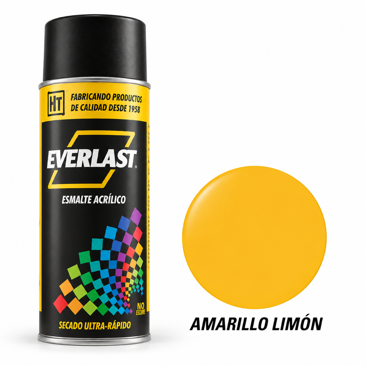 Pintura acrílica en aerosol Everlast Hecort — Amarillo Limon