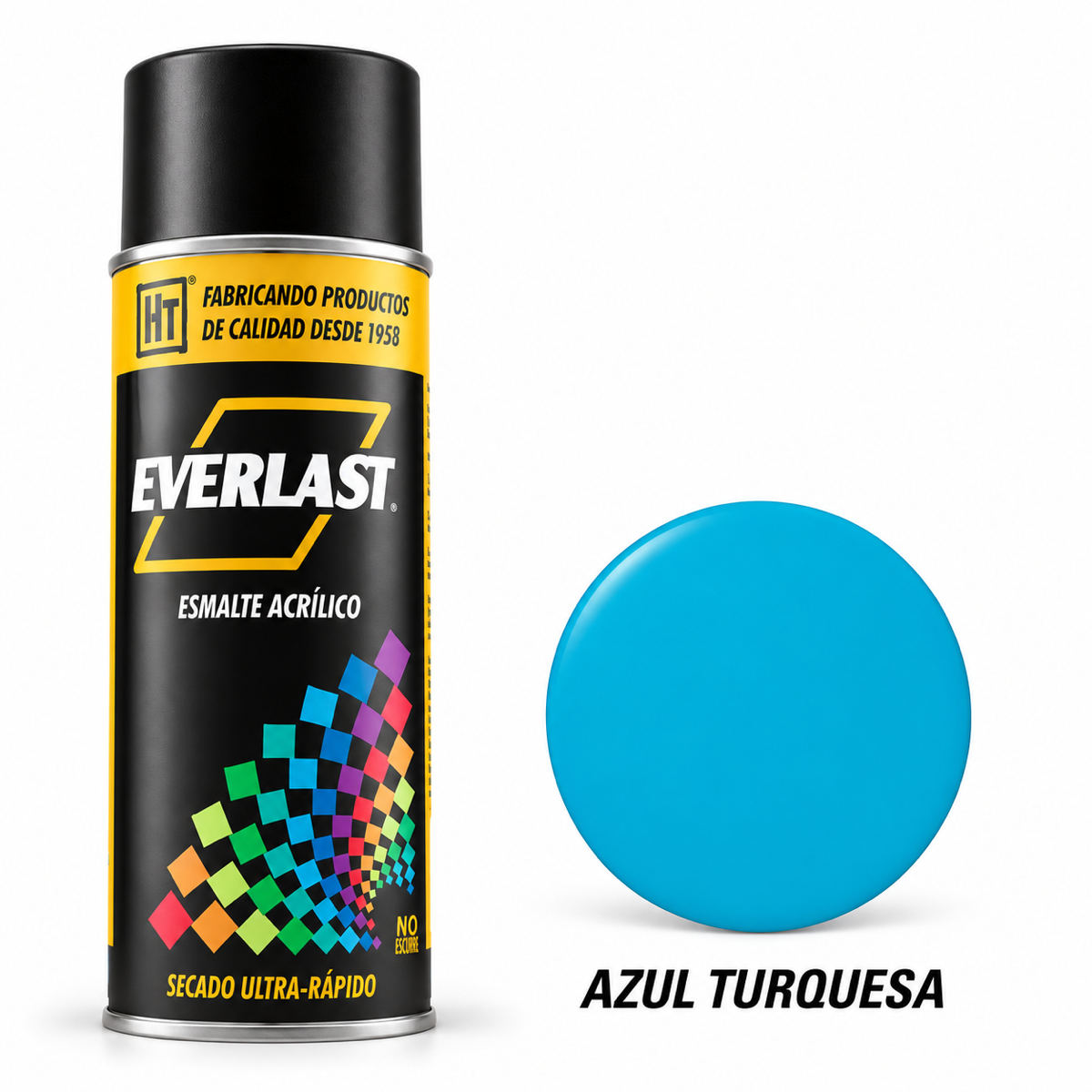 Pintura acrílica en aerosol Everlast Hecort — Azul Turquesa
