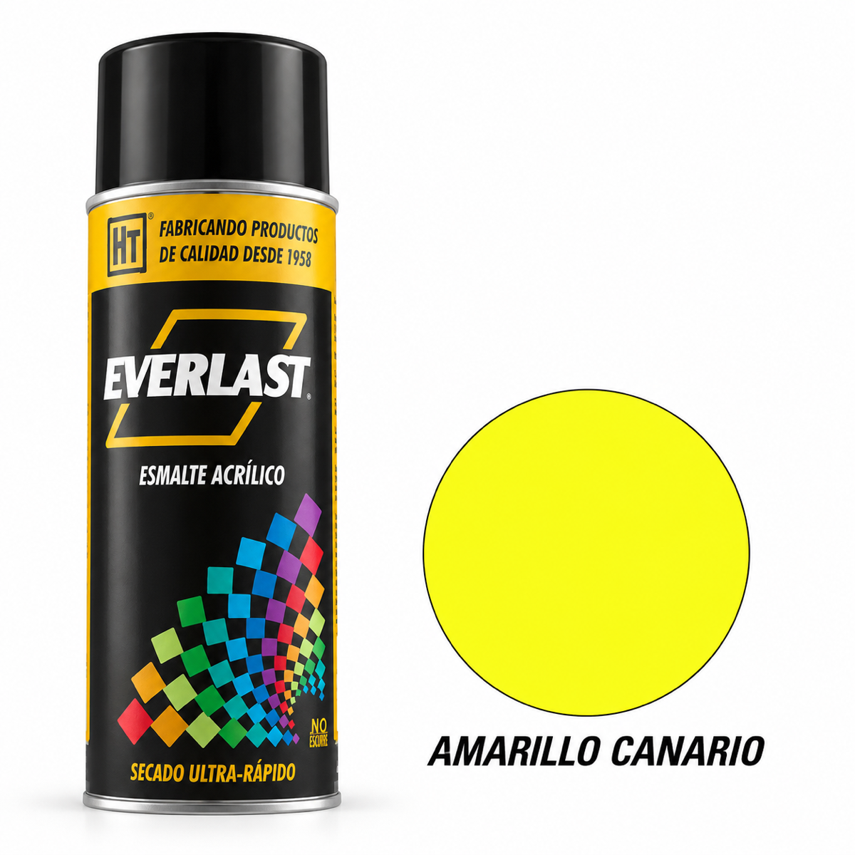 Pintura acrílica en aerosol Everlast Hecort — Amarillo Canario