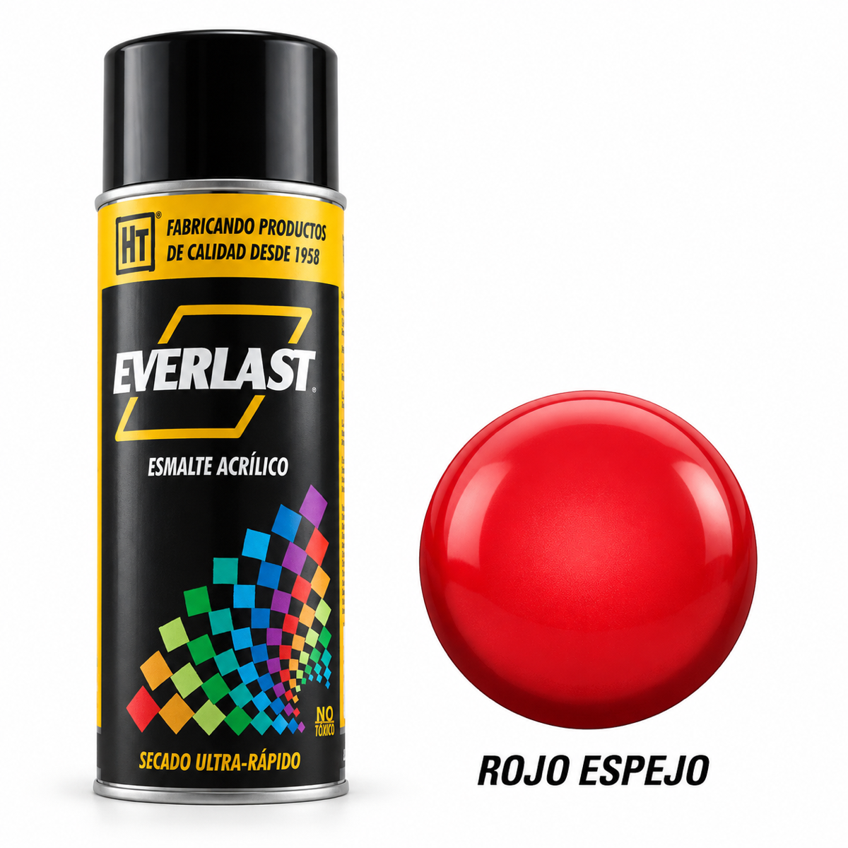 Pintura acrílica en aerosol Everlast Hecort — Rojo Espejo