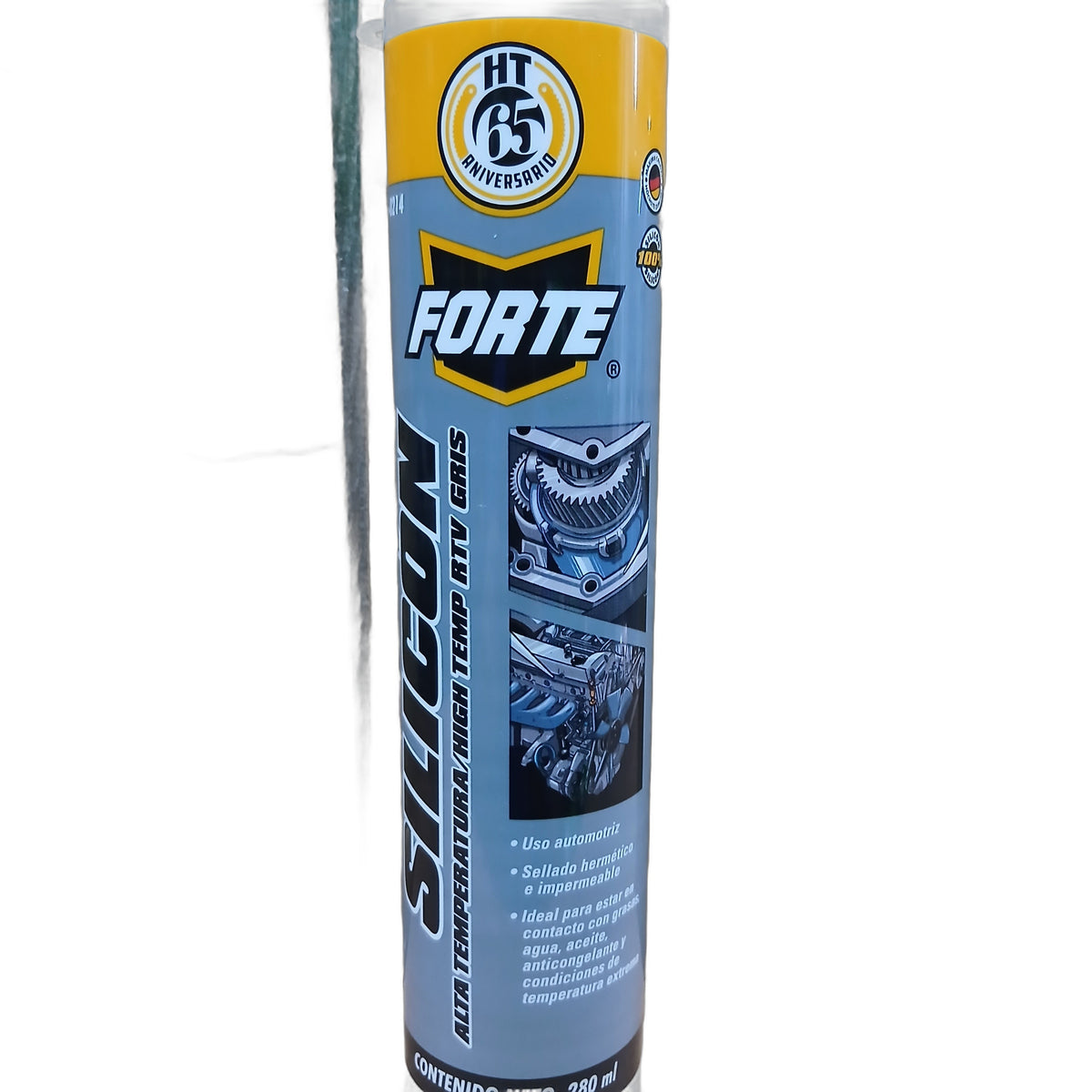 Silicón de alta temperatura Forte Hecort, 280 ml — Gris
