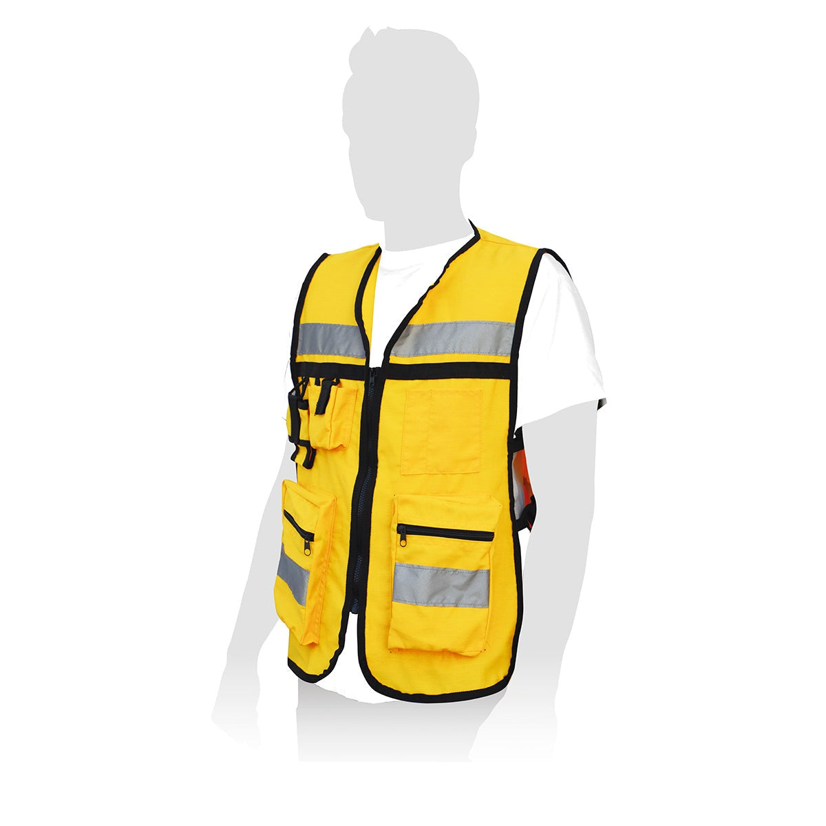 Chaleco brigadista con cinta reflejante - Amarillo AKSI