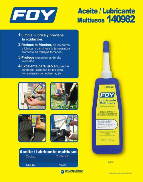 Aceite multiusos 100 ml Foy - FERRETERÍA WITZI