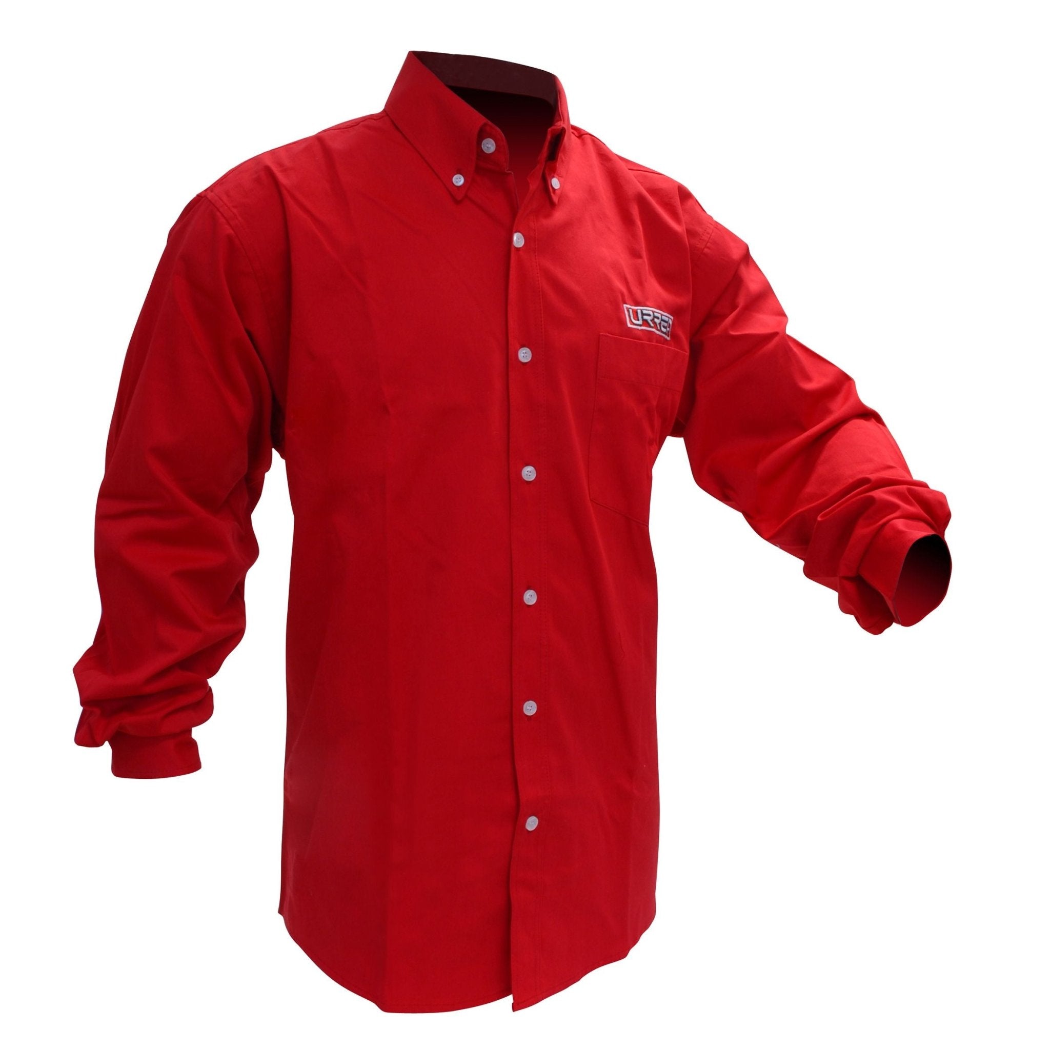 Camisa de manga larga para caballero color rojo talla CH Urrea - FERRETERÍA WITZI