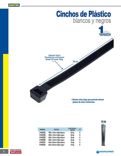 Cinchos plásticos VARIAS MEDIDAS Surtek - FERRETERÍA WITZI