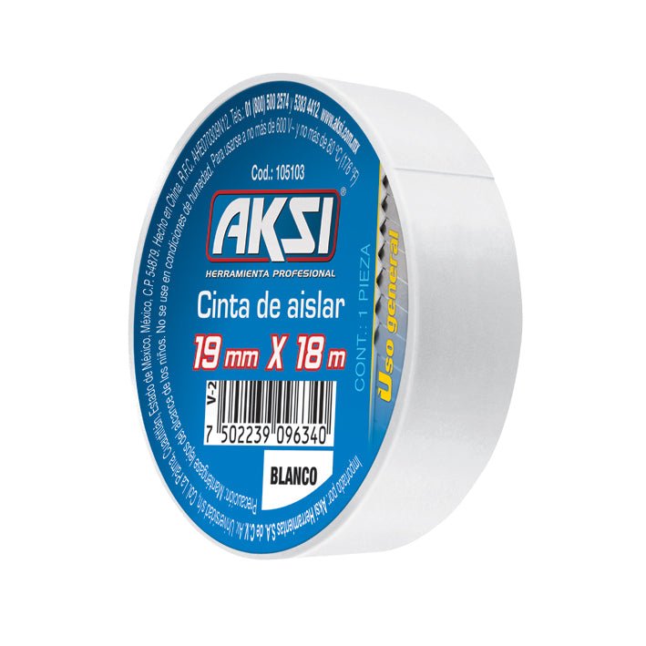 Cinta de aislar de colores 19 mm x 18m Aksi - FERRETERÍA WITZI