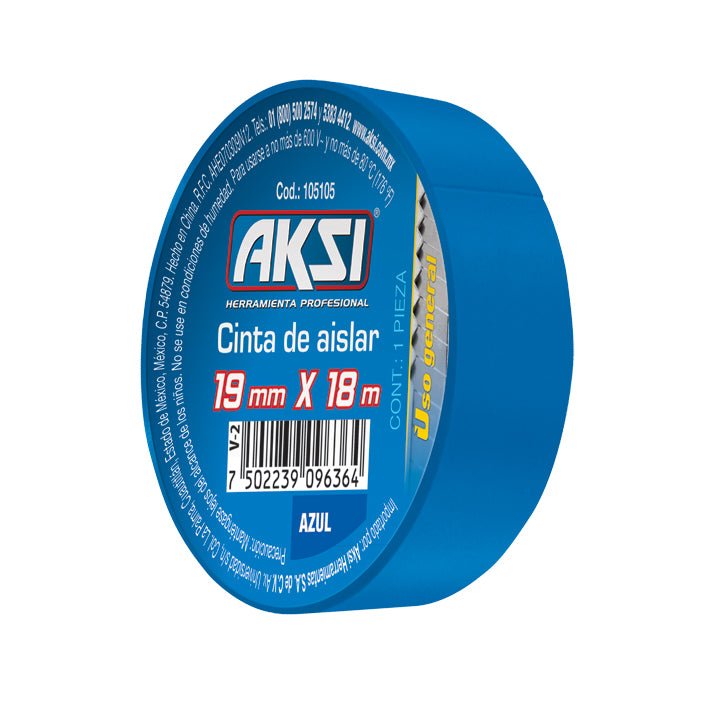 Cinta de aislar de colores 19 mm x 18m Aksi - FERRETERÍA WITZI