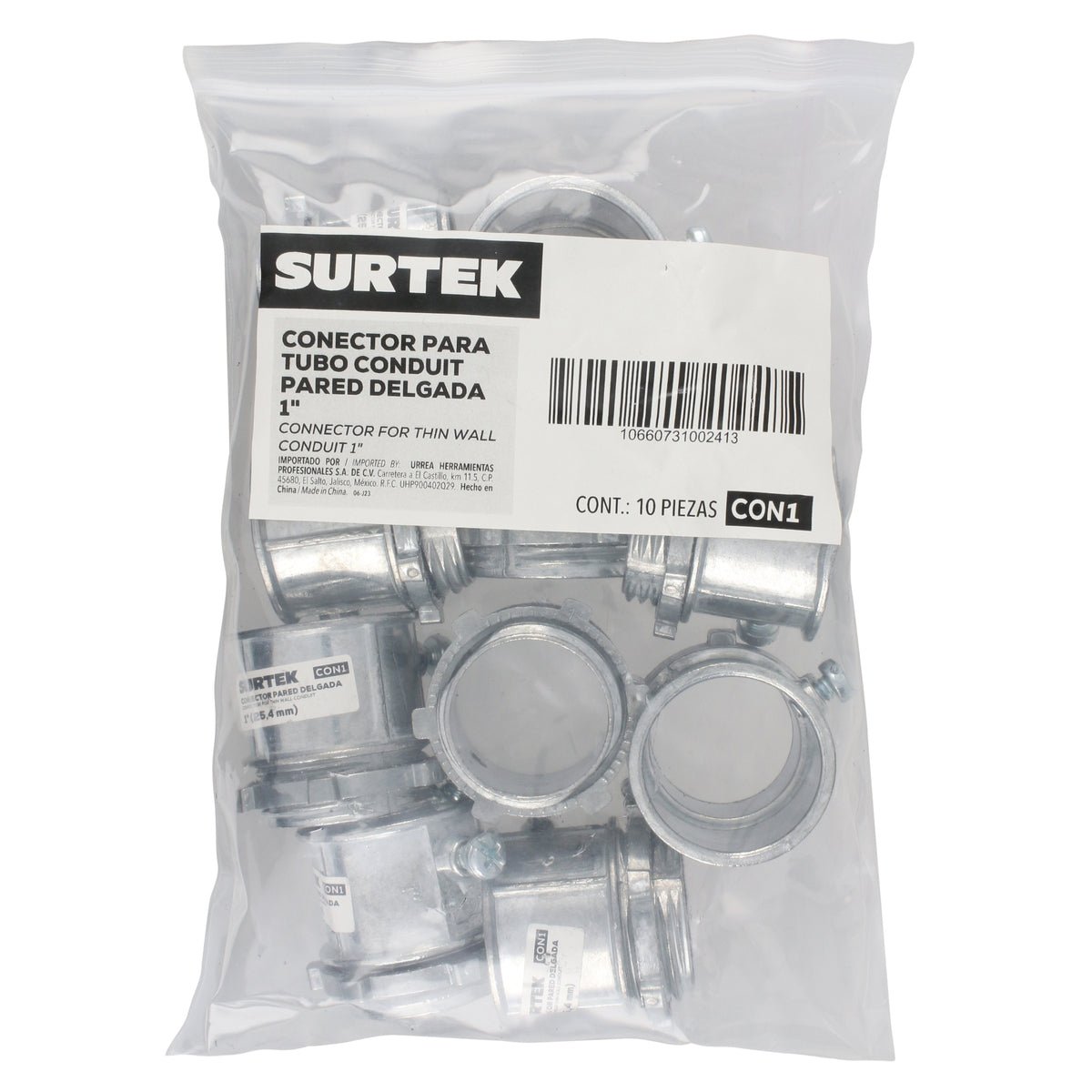 Conector para tubo conduit pared delgada 1" Surtek - FERRETERÍA WITZI