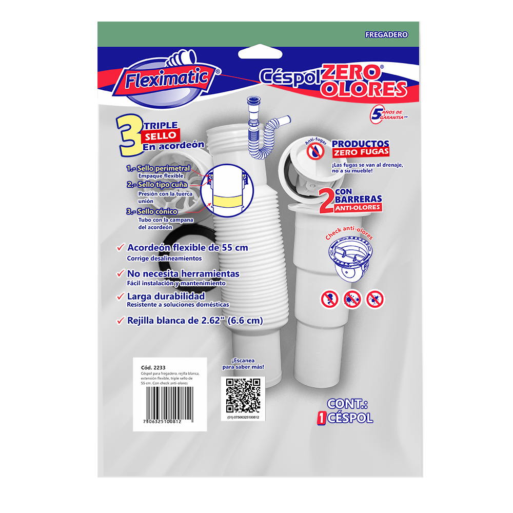 Céspol para Fregadero con Check Antiolores FLEXIMATIC 2233 — modelo 2233 — detalle 3
