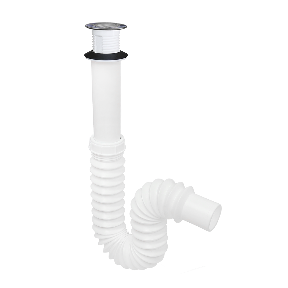 Céspol para lavabo u ovalín Antiolores, tipo "P", rejilla de acero inoxidable, extensión flexible de 55 cm FLEXIMATIC 2236 — modelo 2236 — detalle 2