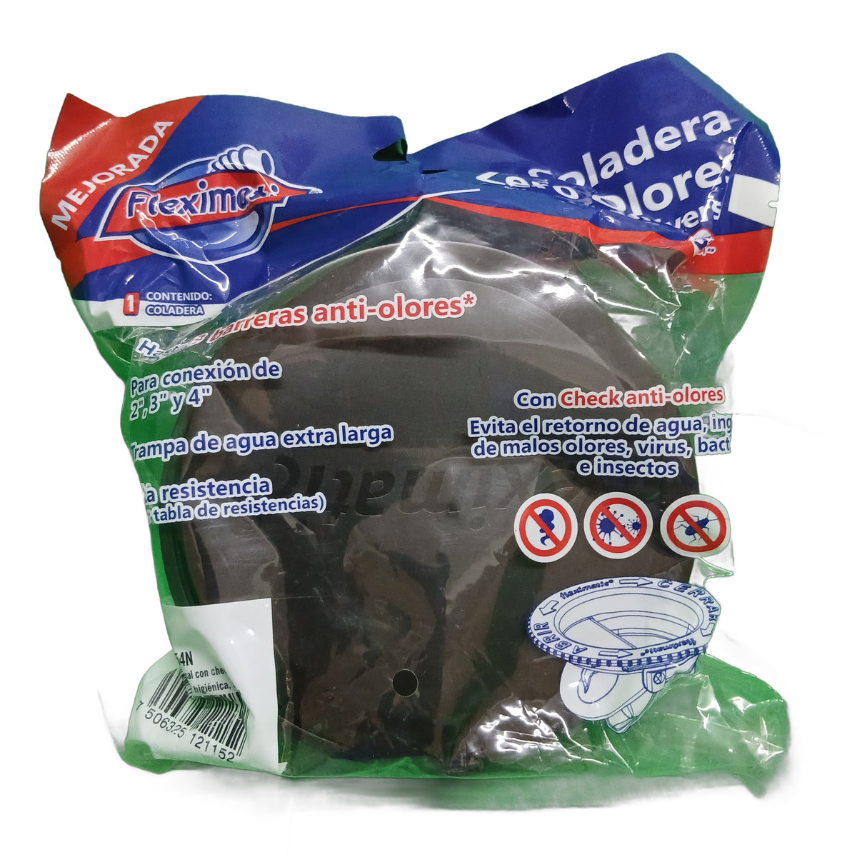 Coladera universal antiolores negra con tapa FLEXIMATIC 2254N — modelo 2254N