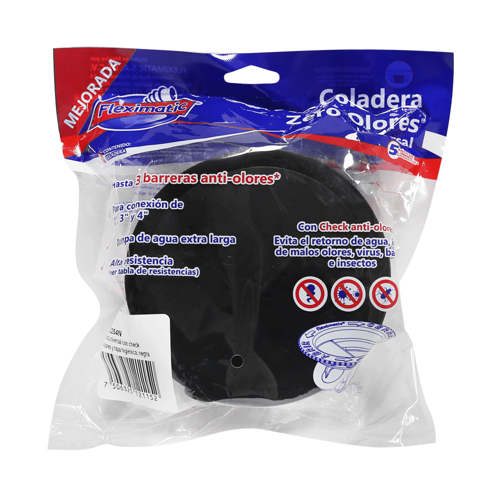 Coladera universal antiolores negra con tapa FLEXIMATIC 2254N — modelo 2254N — detalle 3