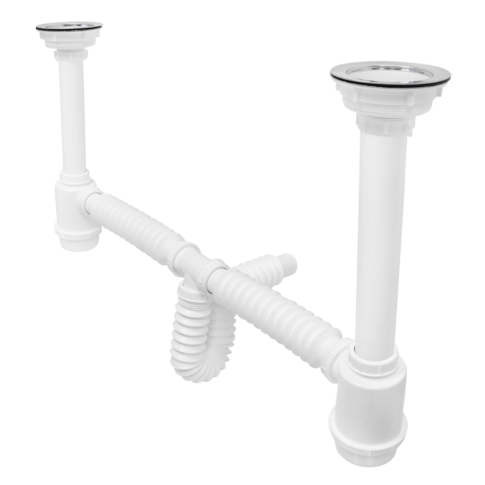 Desagüe doble bote, contracanastas combinadas, extensión de 55 cm FLEXIMATIC 2337 — modelo 2337 — detalle 1