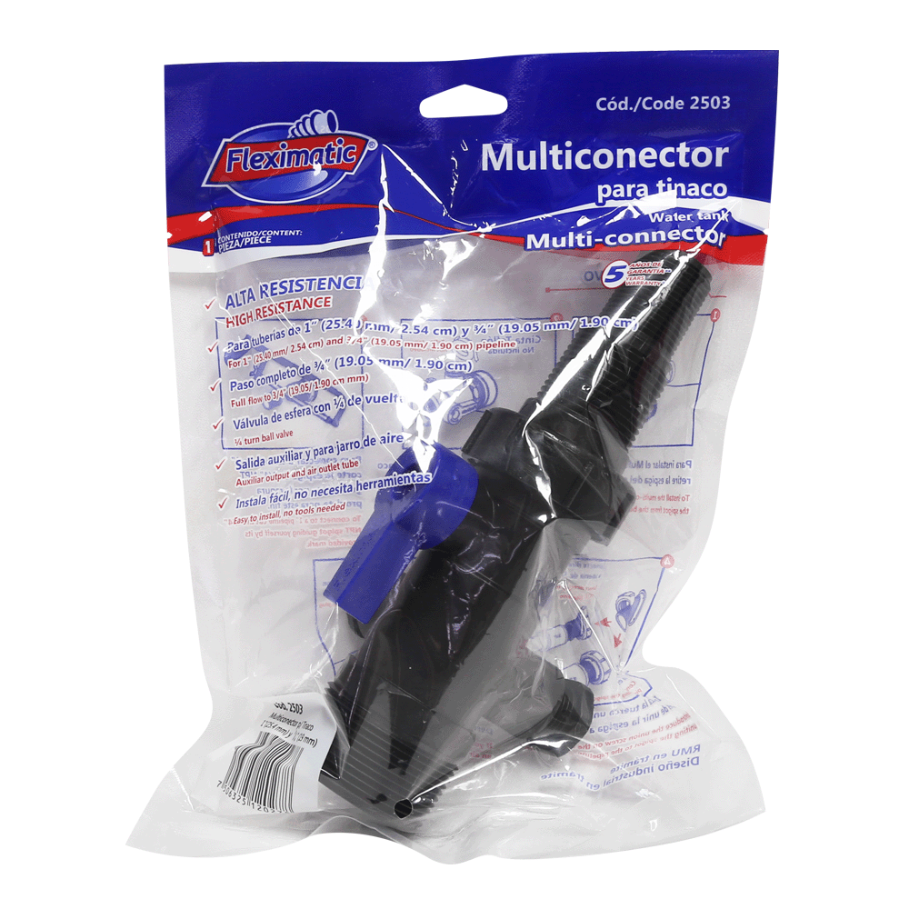 Multiconector para tinaco salidas 3/4 y 1 pulgada FLEXIMATIC 2503 — modelo 2503 — detalle 3