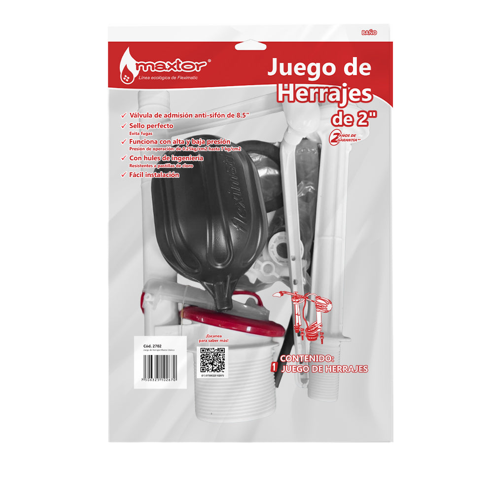 Juego de herrajes Maxtor blanco para WC FLEXIMATIC 2702 — modelo 2702 — detalle 3