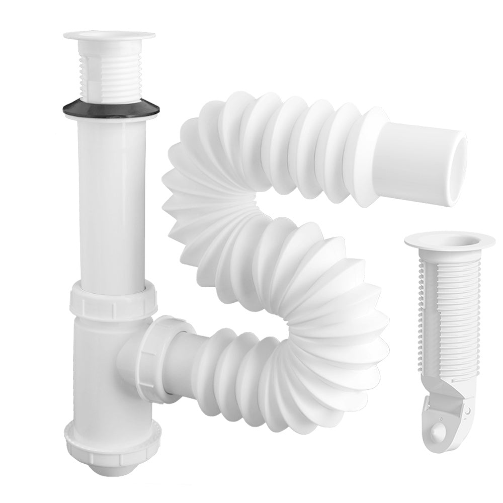 Céspol para lavabo u ovalín Antiolores, bote chico, extensión flexible de 55 cm FLEXIMATIC 2918 — modelo 2918