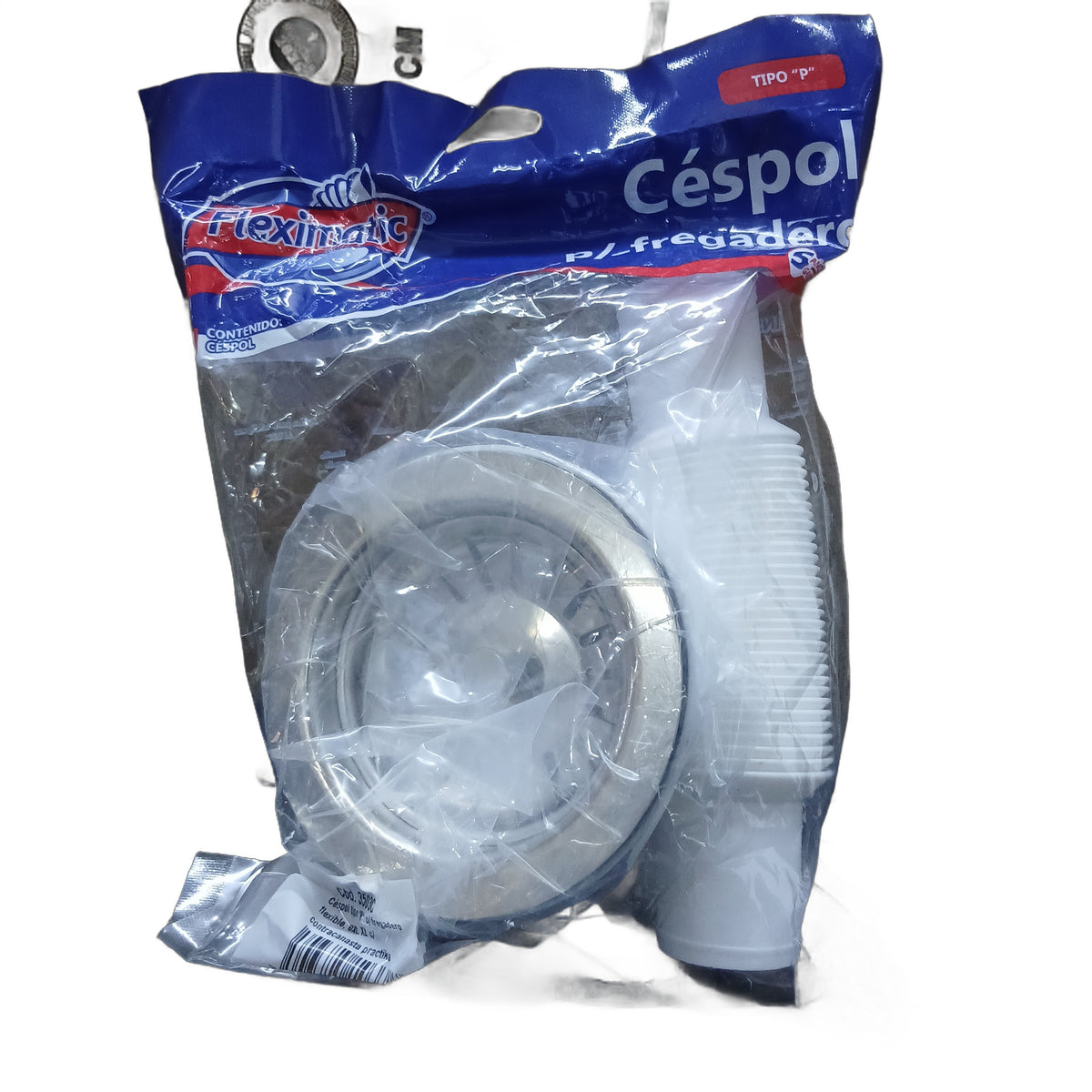 Céspol para fregadero, con contracanasta práctika, extensión flexible de 55 cm FLEXIMATIC 3503C — modelo 3503C