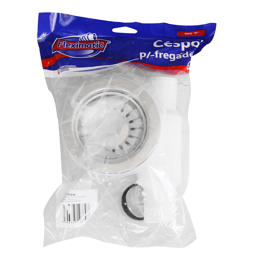 Céspol para fregadero, con contracanasta práctika, extensión flexible de 55 cm FLEXIMATIC 3503C — modelo 3503C — detalle 3