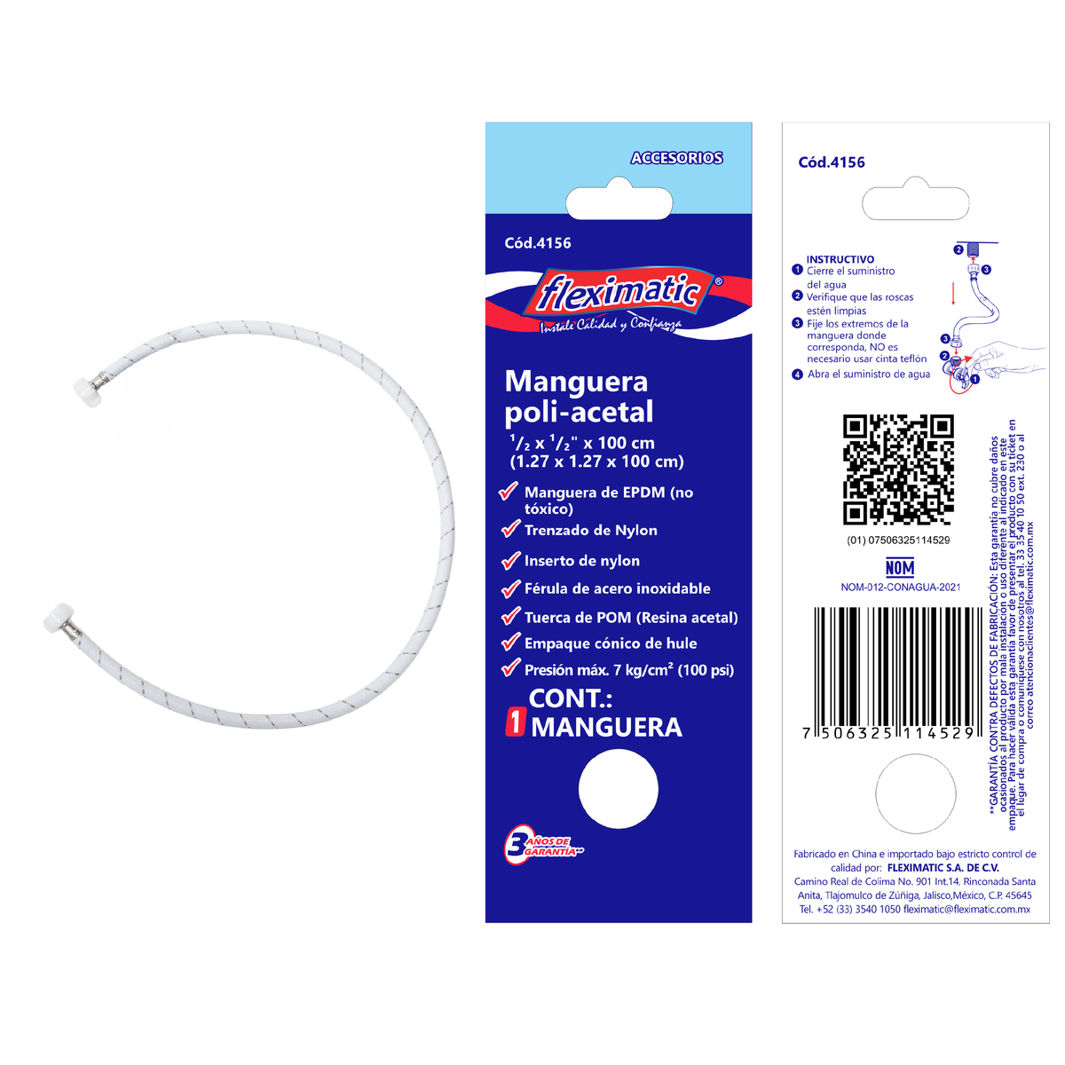 Manguera poli-acetal 1/2 × 1/2 FLEXIMATIC — modelo 4156 — detalle 2