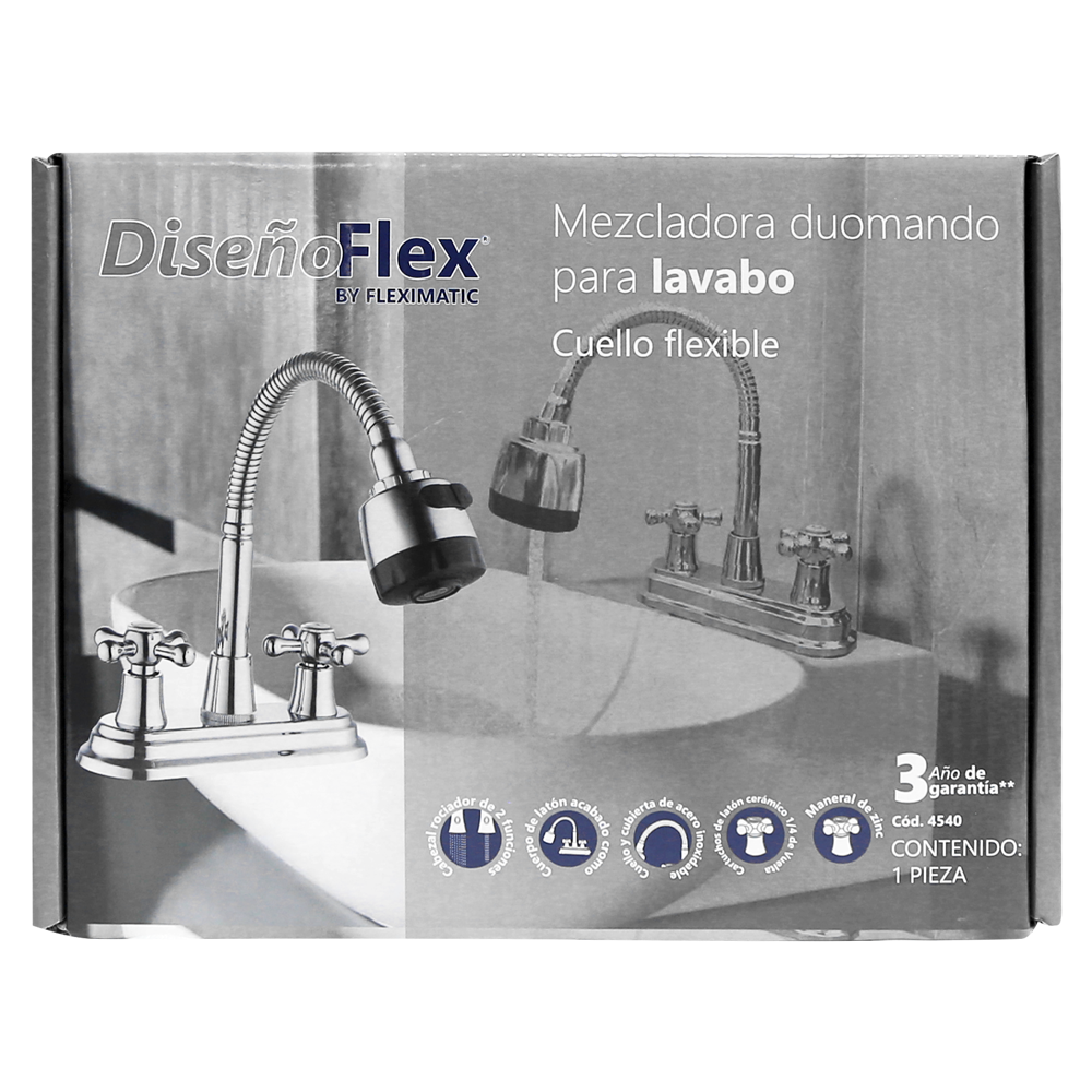 Mezcladora duomando para lavabo con cuello flexible FLEXIMATIC 4540 — modelo 4540 — detalle 2