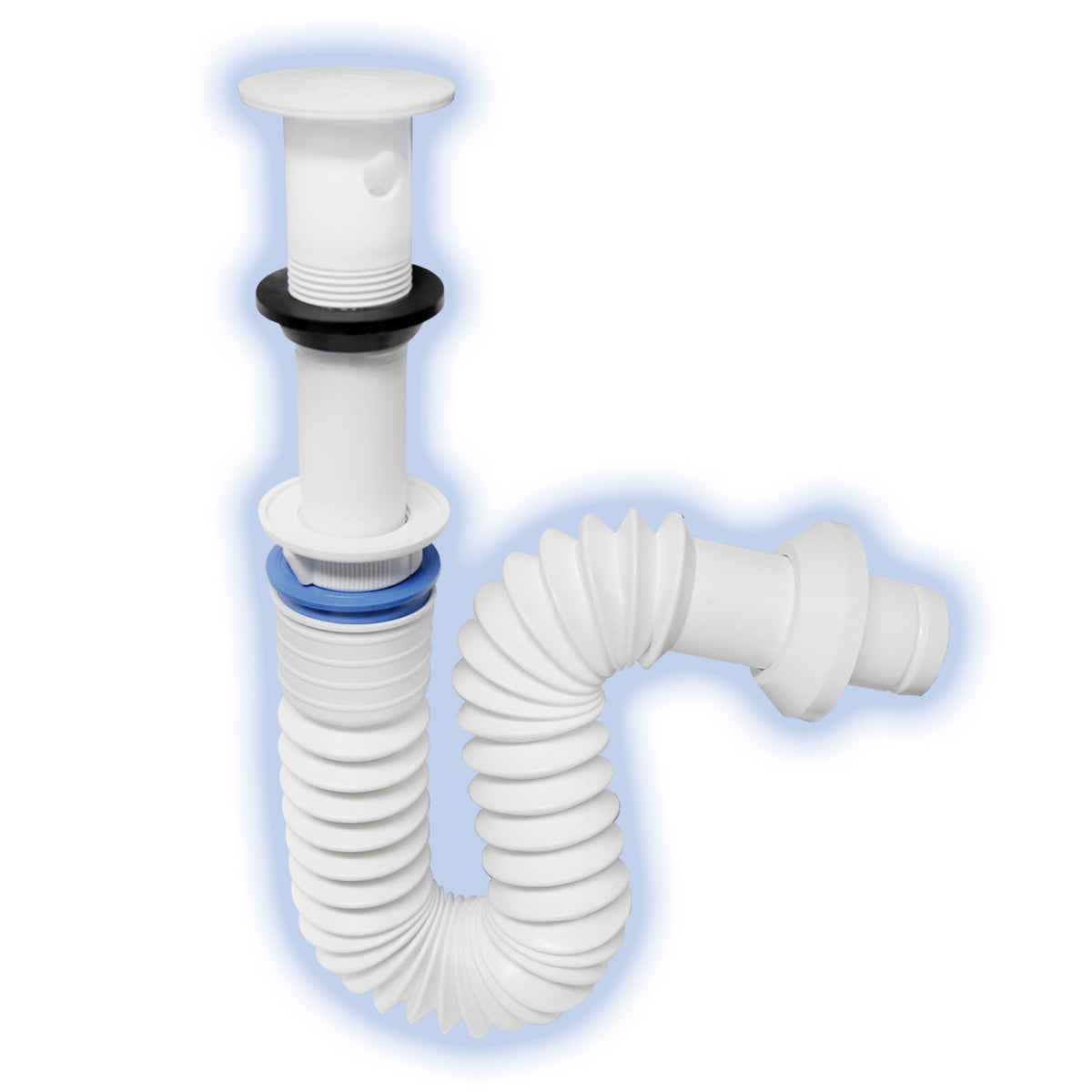 Flexi-trampa para lavabo con rejilla blanca FLEXIMATIC FL-09 — modelo FL-09