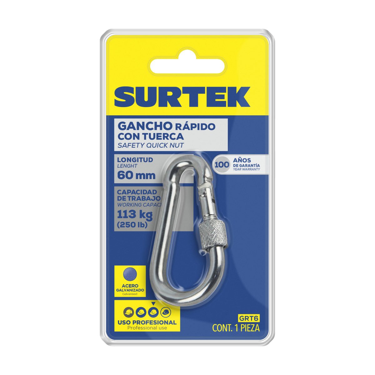 Gancho rápido con brújula 5 x 50 mm Surtek - FERRETERÍA WITZI