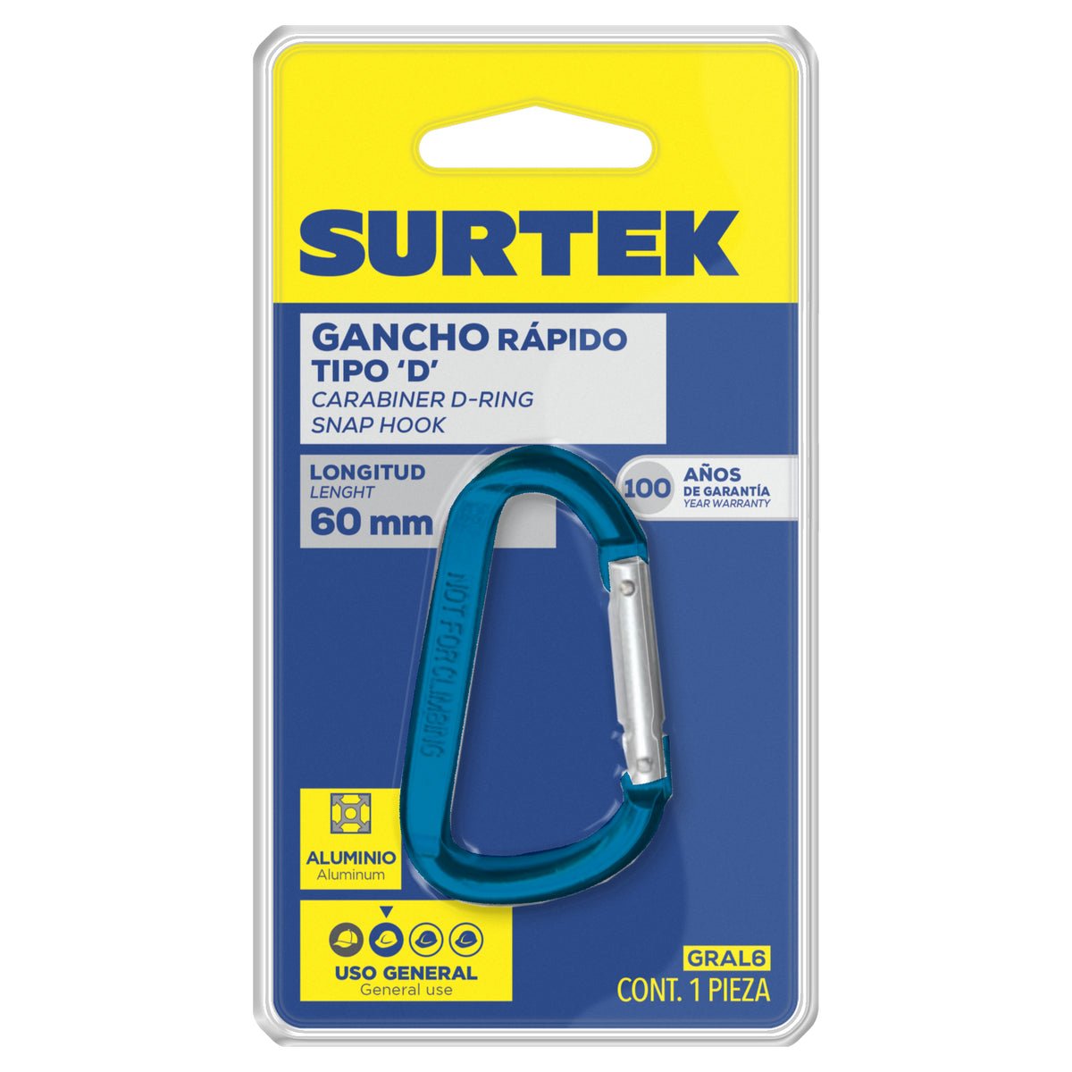 Gancho rápido con brújula 5 x 50 mm Surtek - FERRETERÍA WITZI