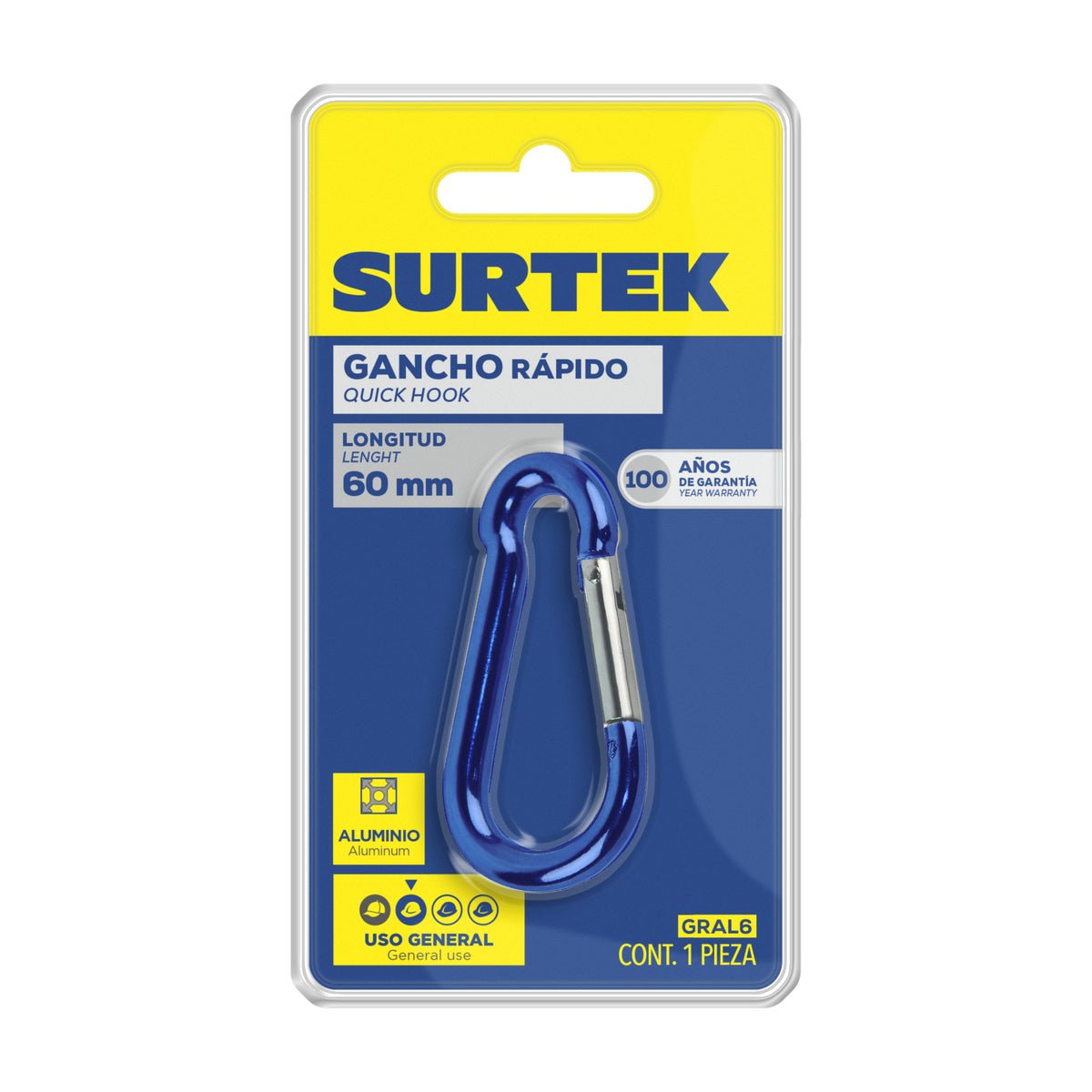 Gancho rápido con brújula 5 x 50 mm Surtek - FERRETERÍA WITZI