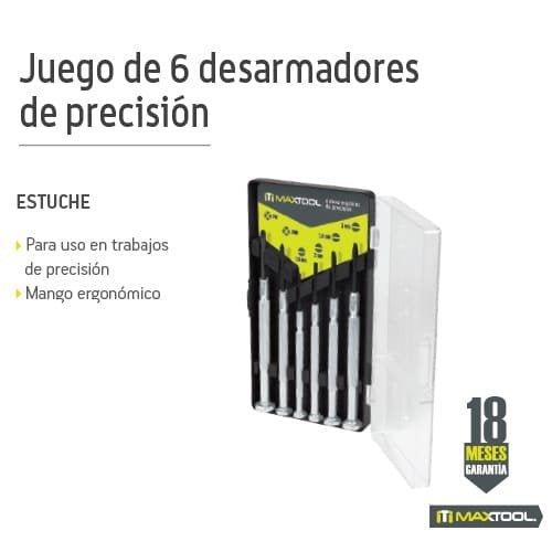 Juego desarmadores de precision 6 piezas eco Maxtool - FERRETERÍA WITZI