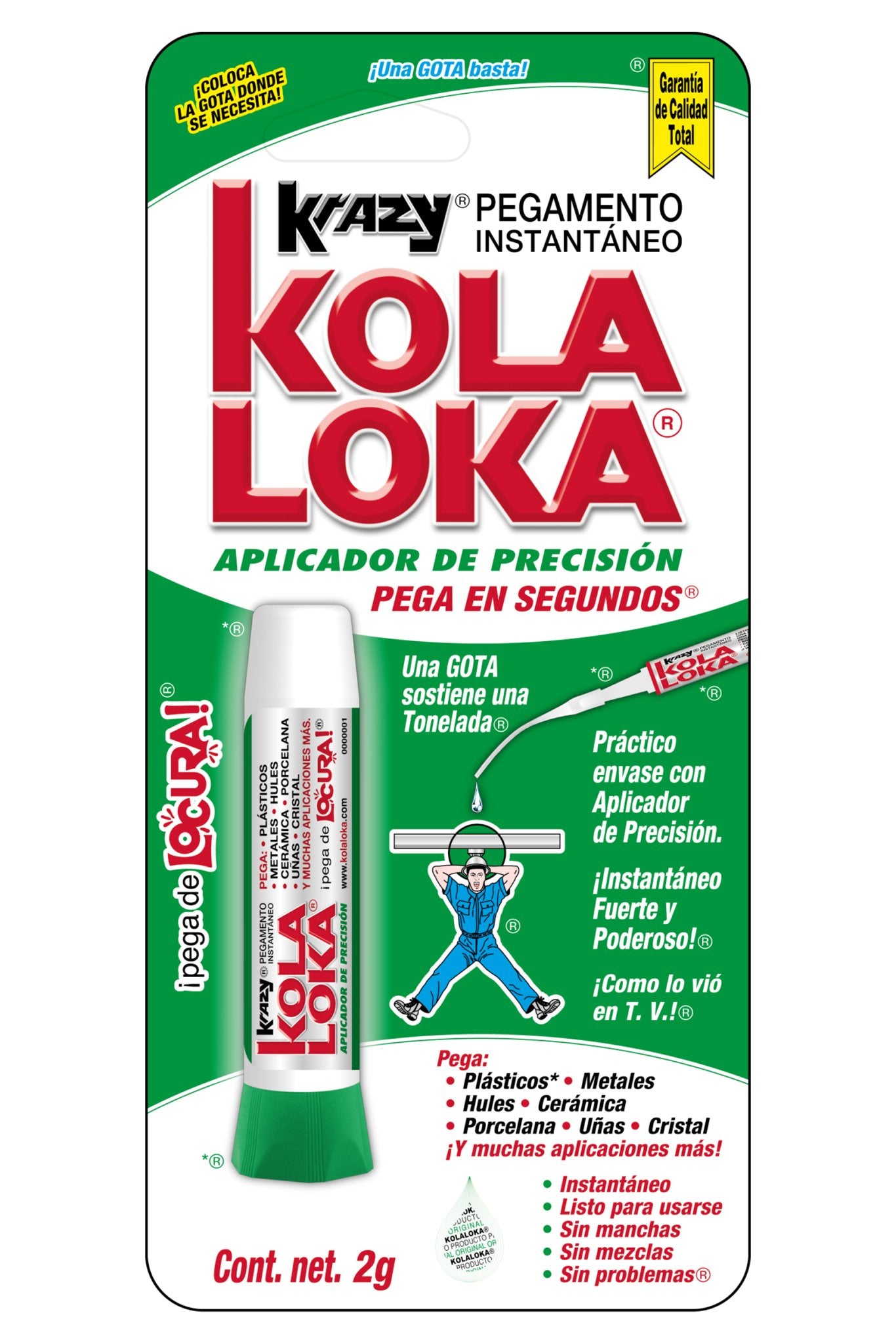 KolaLoka® Aplicador de Precisión 2g, Pegamento instantáneo de cianoacrilato - FERRETERÍA WITZI