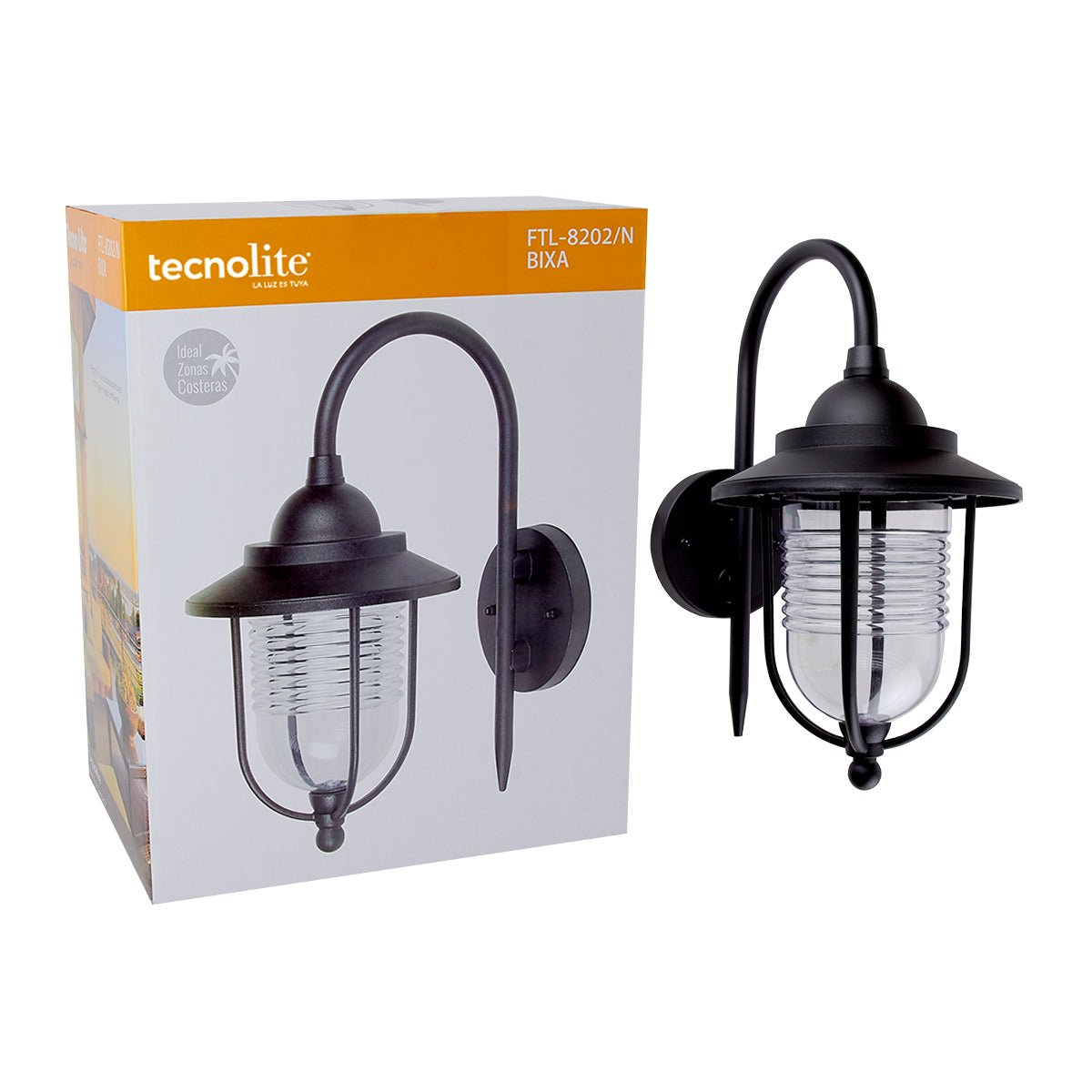 Lámpara de Pared Arbotante Tipo Farol Exterior, Ideal Zona Costera, No incluye foco - FERRETERÍA WITZI