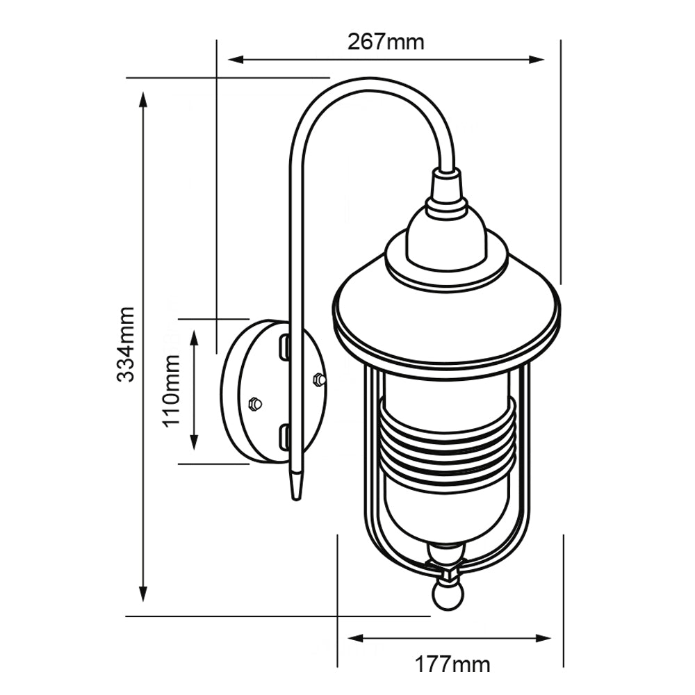 Lámpara de Pared Arbotante Tipo Farol Exterior, Ideal Zona Costera, No incluye foco - FERRETERÍA WITZI