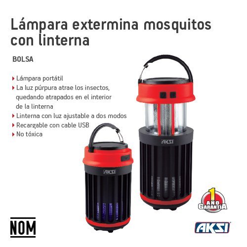 Lámpara matamosquitos con linterna Aksi - FERRETERÍA WITZI