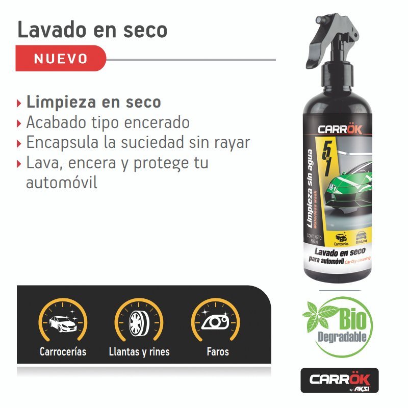 Lavado en seco CARROK para todo uso - 500ml Aksi - FERRETERÍA WITZI