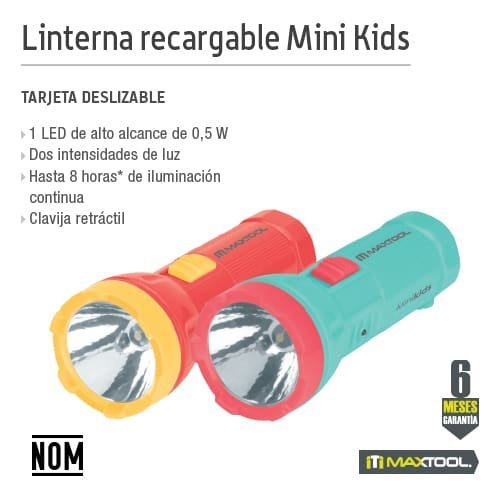 Linterna infantil: led 0.5W (500 mAh) MX Maxtool - FERRETERÍA WITZI