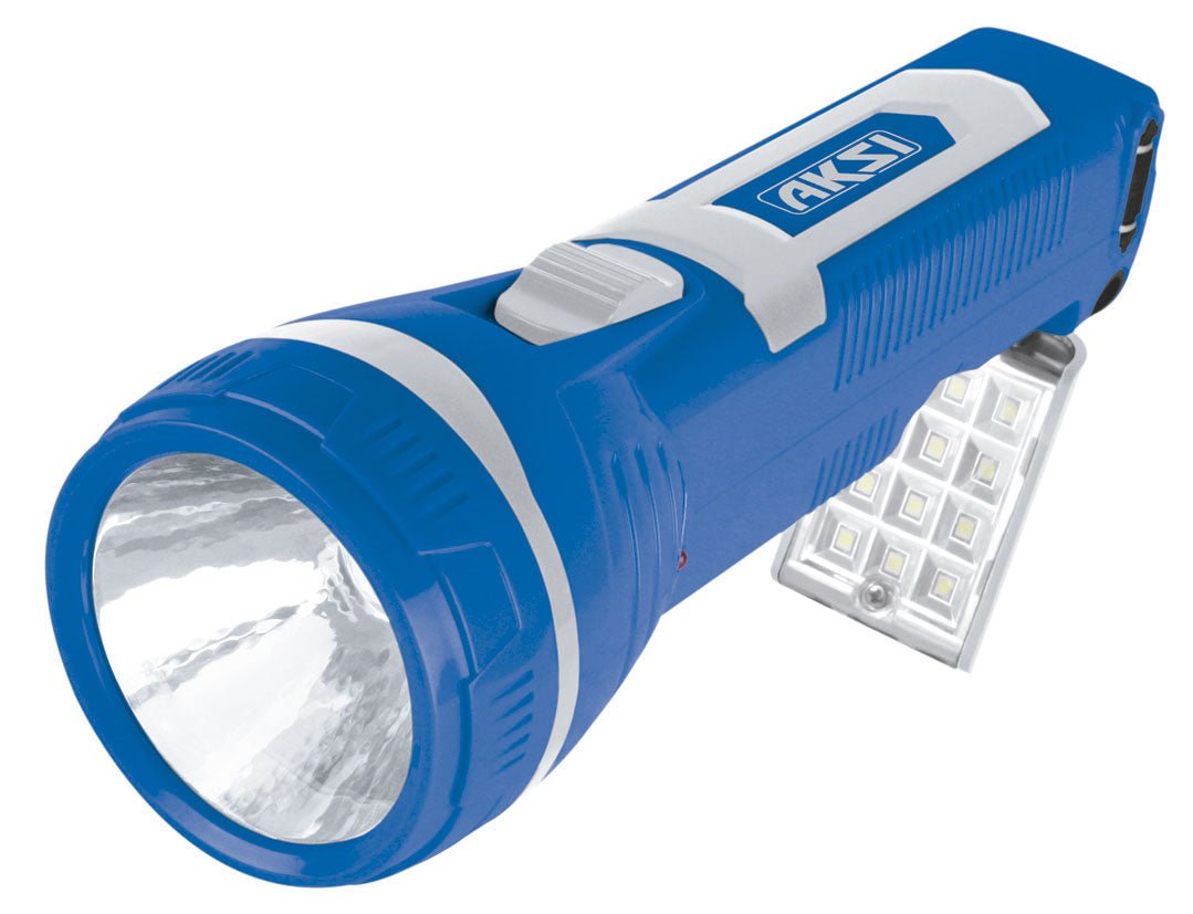 Linterna para apagones y emergency ligth: led 2W + 12 leds laterales (800 mAh) Aksi - FERRETERÍA WITZI